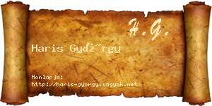 Haris György névjegykártya